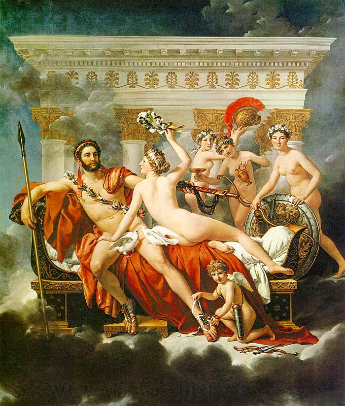 Jacques-Louis  David Mars Disarmed by Venus and the Three Graces France oil painting art